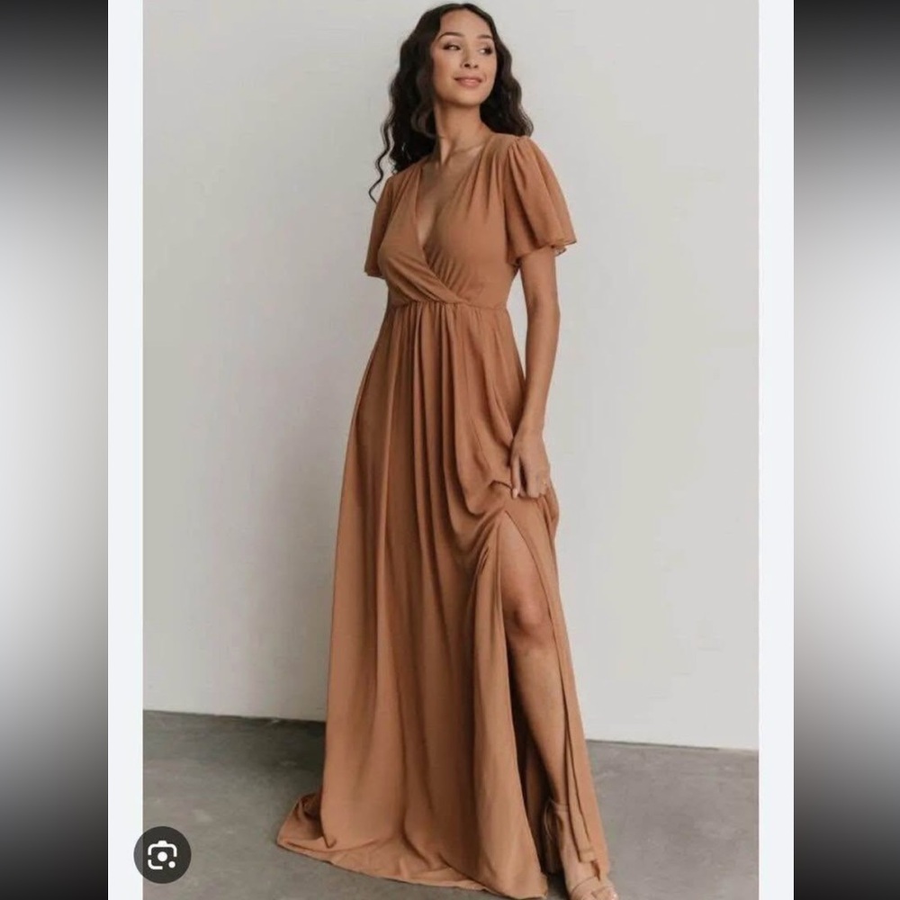 Baltic Born Vaughnie maxi dress rust bridesmaid chiffon flowy neutral medium new